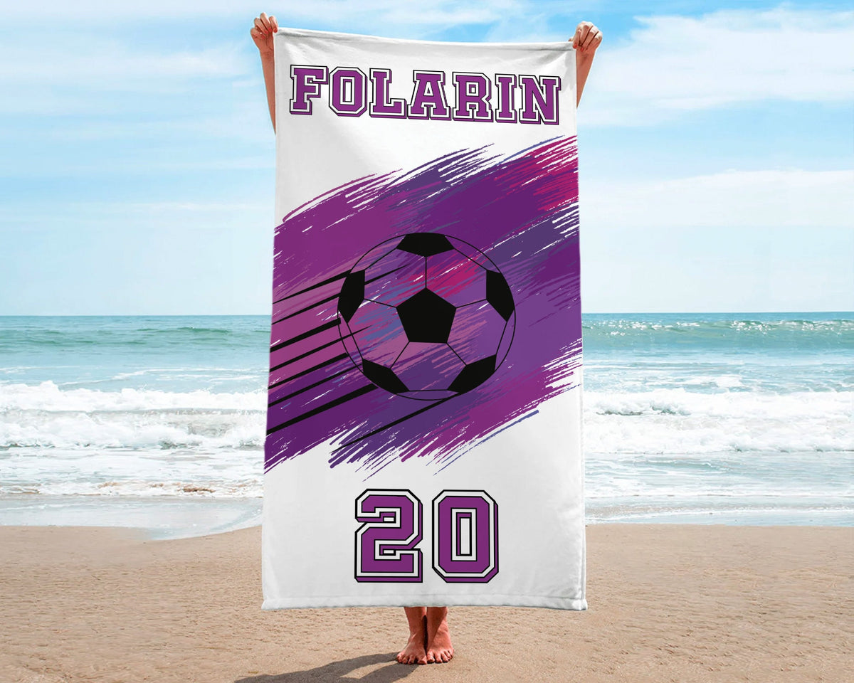 Custom Soccer Team Towel, Personalized Football Team Gift, Sport Beach Towel, Soccer Bath, Pool Towel, Soccer Player Gifts For Boys/Girls