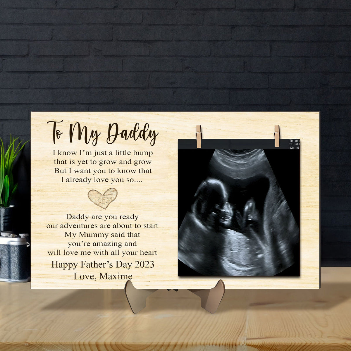Customized Daddy To Be Frame, Happy Fathers Day Sign, New Dad Gift,Ultrasound Picture Frame, Fathers Day Gift, Gift For Daddy 1st Father Day