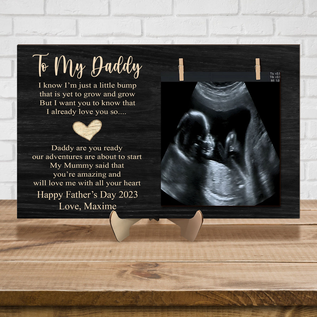 Customized Daddy To Be Frame, Happy Fathers Day Sign, New Dad Gift,Ultrasound Picture Frame, Fathers Day Gift, Gift For Daddy 1st Father Day