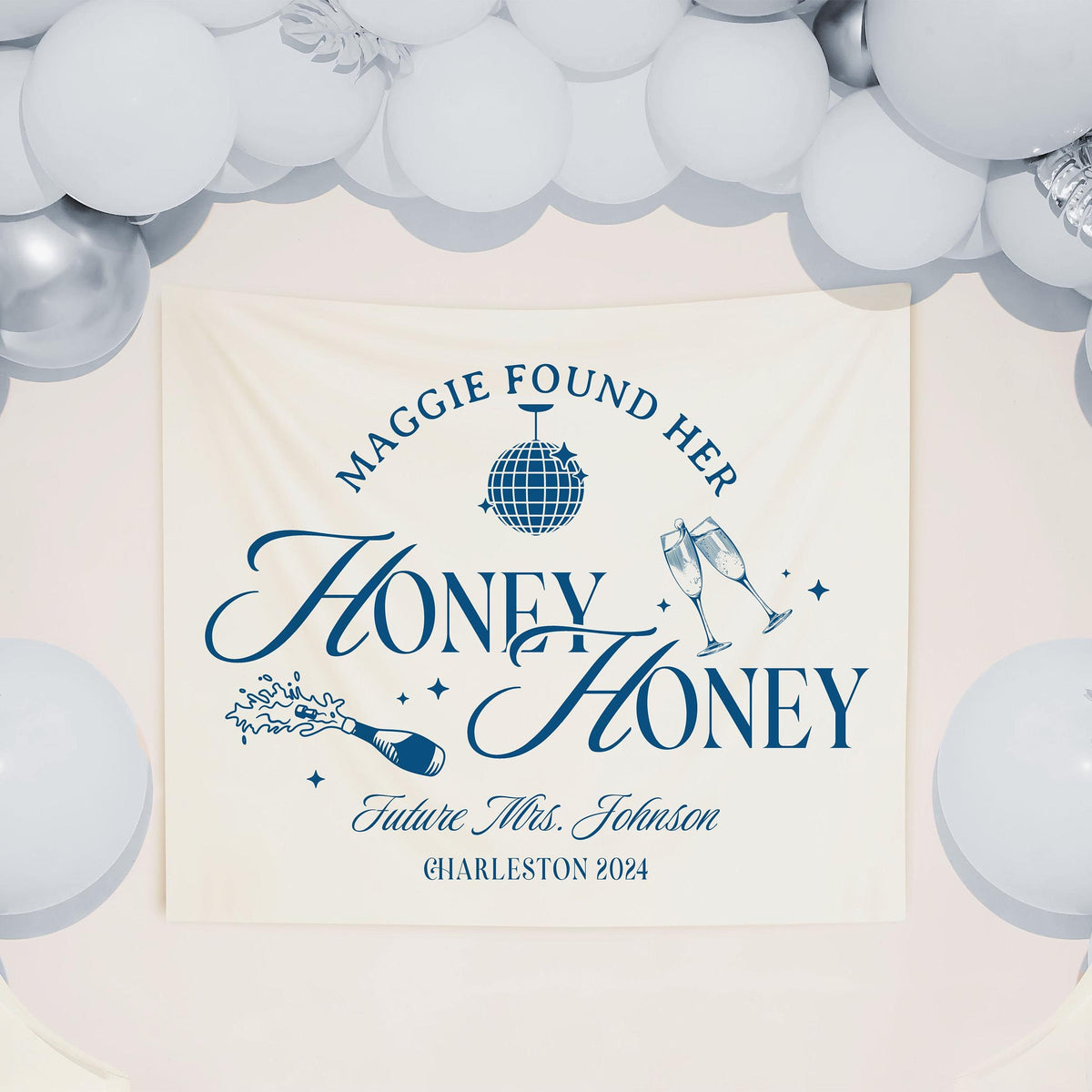 She Found Her Honey Honey Bachelorette Party Banner, Disco Bach Backdrop, Dancing Queens Party Sign, Mediterranean Theme Bridal Shower Decor