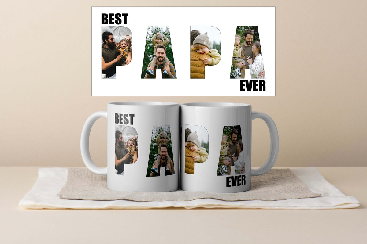 Best Daddy Ever Mug, Custom Father Day Cup, Personalized Photo Collage Mug, Dad Birthday Gift, Father Gift From Son Daughter Wife, Dad Mug