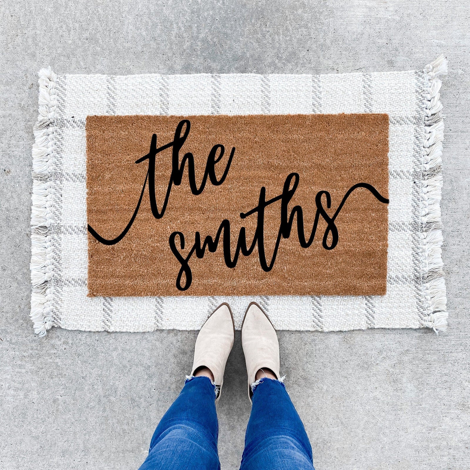 Wedding Gift for Couples, Custom Welcome Door Mat with Family Name, Housewarming Gift Home Decor, Personalized Doormat