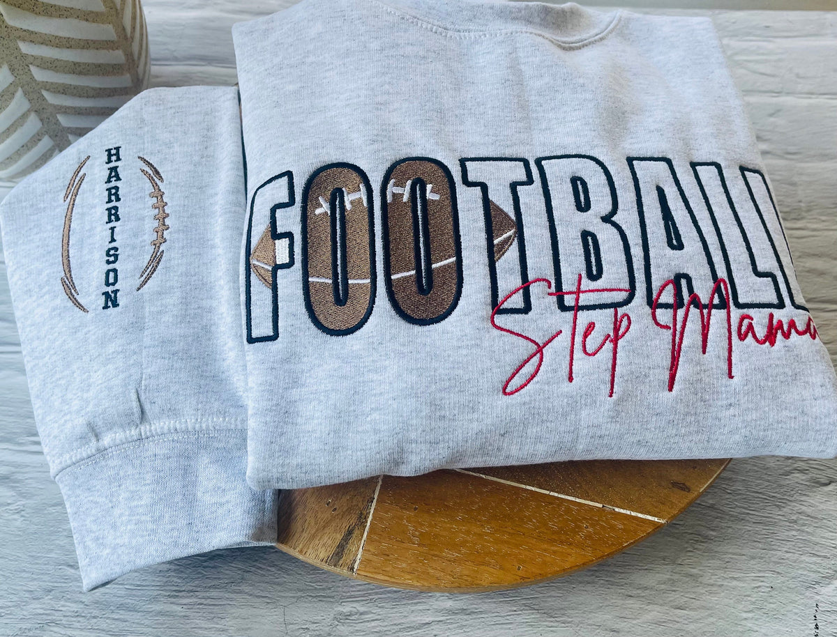 Football Mama Sweatshirt | Embroidered Mom Sweatshirt | Football Mom Shirt | Personalized Football Sweatshirt | Football Hoodie