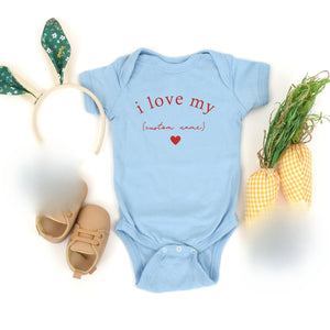 I Love My Custom Baby Onesie, Custom Name Baby Onesie, Custom Name Toddler T-Shirt, Personalized Gift