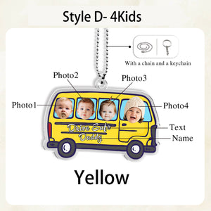 Customized Drive Safe Daddy Acrylic Car Hanger for Dad, Mom, Grandpa, Personalized Acrylic Baby Car Hanger, 1st Father's Day Gifts for Dad
