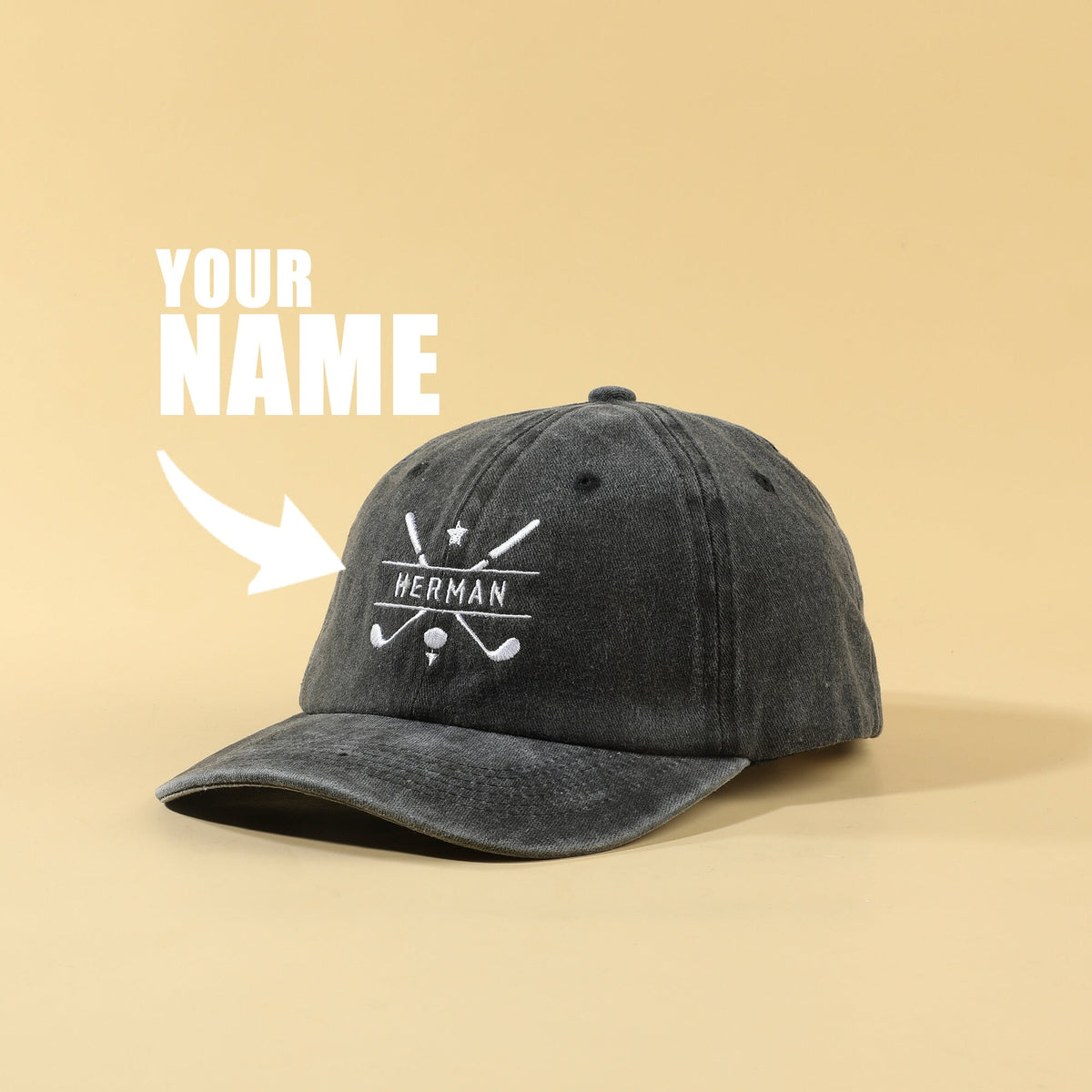 Personalized Golf Cap | Unisex Custom Embroidery Baseball Hat | Golfing Accessories | Gifts for Golfers Dad Groomsmen Men Son