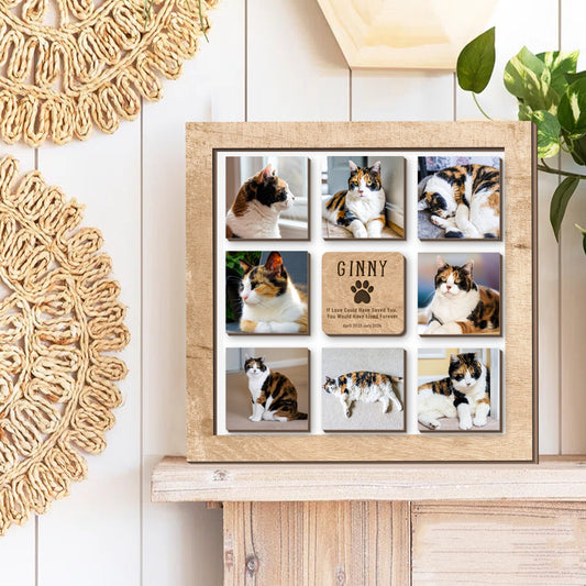 Personalized Pet Memorial Photo Frame, Custom Cat Photo Collage Gift, Custom Pet Memorial Gift, Cat Loss Sympathy Gift, Pet Loss Gift