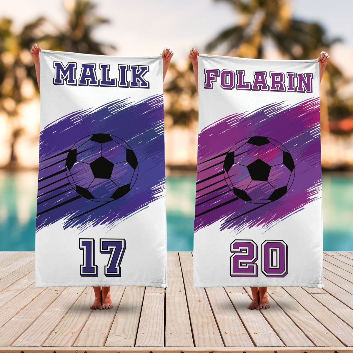 Custom Soccer Team Towel, Personalized Football Team Gift, Sport Beach Towel, Soccer Bath, Pool Towel, Soccer Player Gifts For Boys/Girls