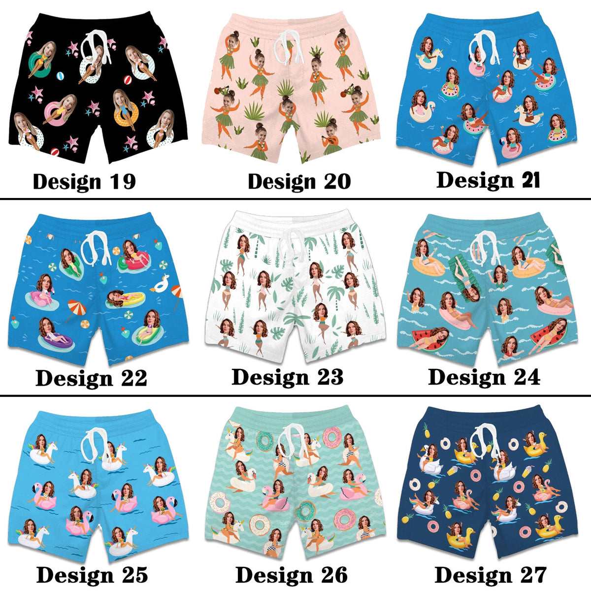Custom Men Bathing Suit, Funny Swim Trunks,Personalized Face Men Swimsuit,Face Swimwear,Custom Christmas gifts,Flamingo Beach Short,For Dad