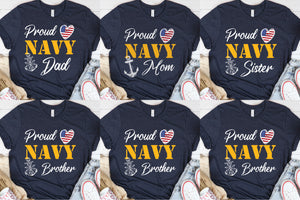 Personalized Proud Navy Family Shirt, Boot Camp Shirt, Navy Graduation Shirt, Navy Custom Shirt, Military Shirt, Proud Navy Mom Dad