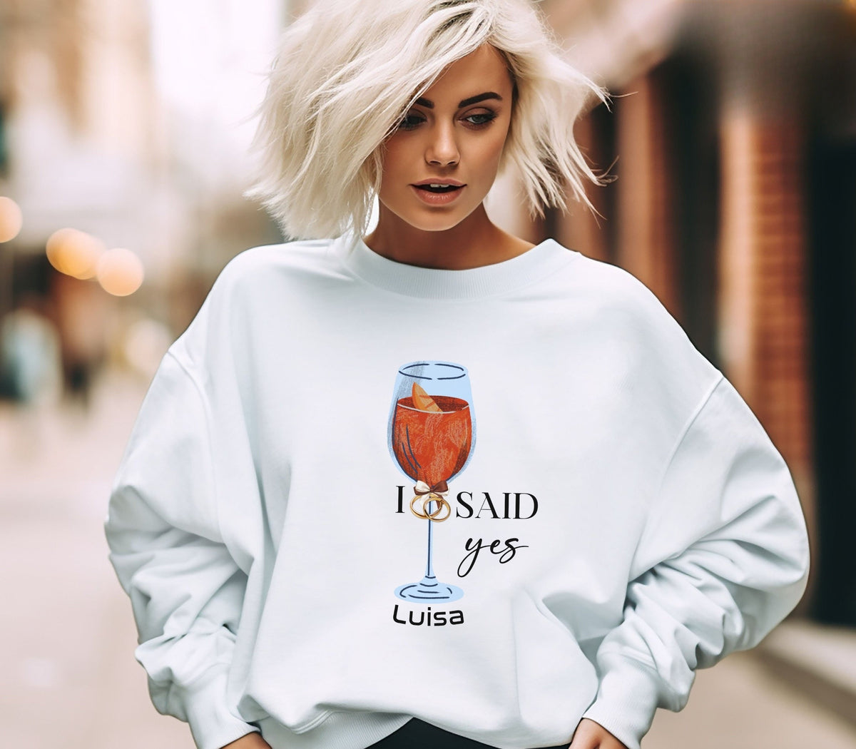 Hen Party Tees, I Said Yes We Say Cheers T-Shirts, Bachelorette Party Shirts, Custom Name Bachelorette T-Shirts, Personalized JGA Gifts