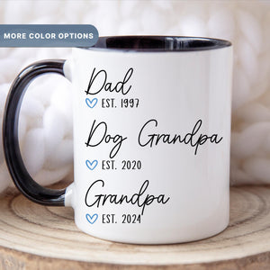 Personalized Dad Dog Grandpa To Grandpa Mug, Promoted To Grandpa Coffee Cup, Grandpa Announcement Gifts