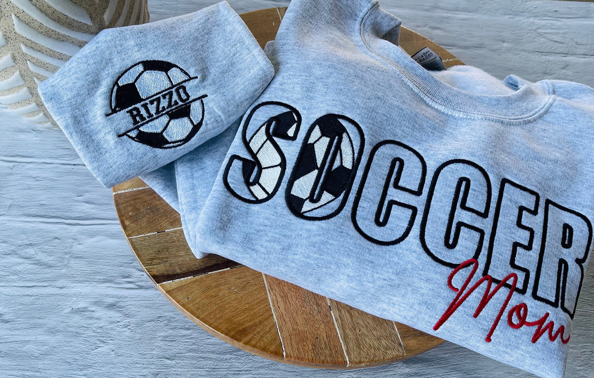 Soccer Mama Sweatshirt | Embroidered Mom Sweatshirt | Soccer Mom Shirt | Personalized Soccer Sweatshirt | Soccer Hoodie