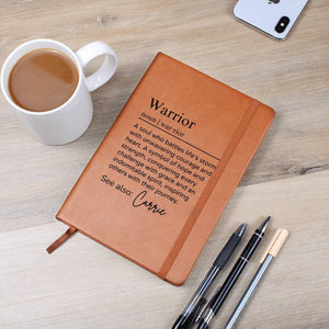Personalized Warrior Journal, Custom Warrior Definition Journal, Cancer Recovery Gift, Encouragement Gift, Sobriety Anniversary