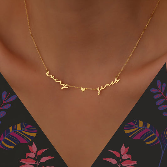 Two Name Handwriting Necklace, Twin Gift, Personalized Jewelry, Custom Name Necklace, Personalized Gifts, Baby Shower, Mother's day Gift mom