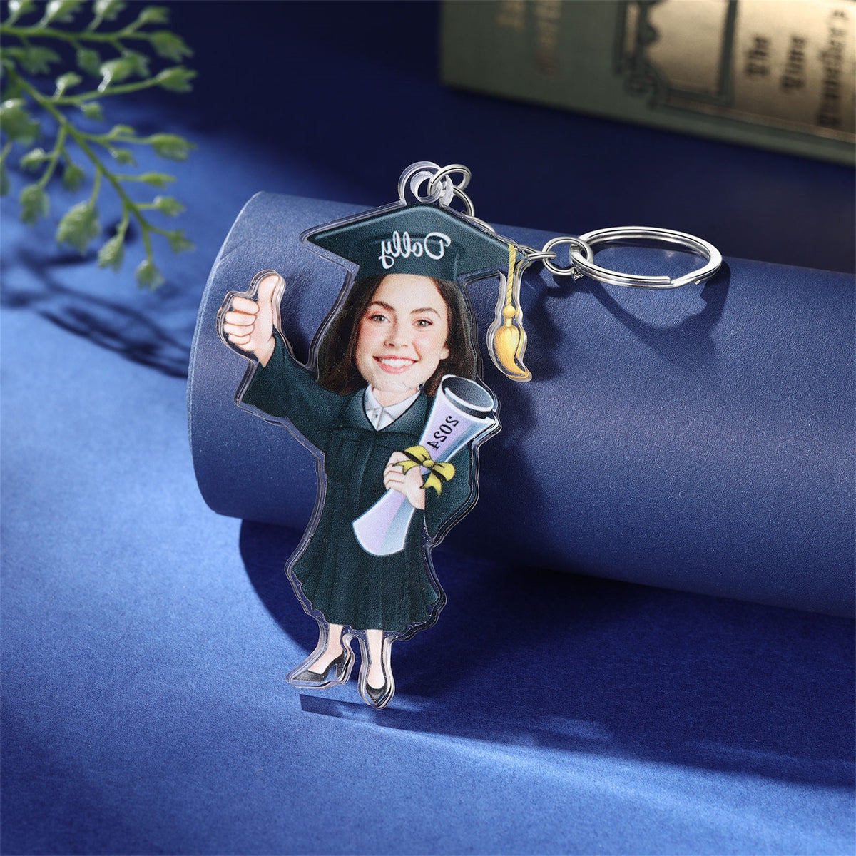 Personalized Graduation Photo Keychain,Acrylic Graduation Pendant,Graduation Gift for Her,Commemorative Keychain for Him