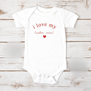I Love My Custom Baby Onesie, Custom Name Baby Onesie, Custom Name Toddler T-Shirt, Personalized Gift