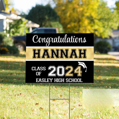 Graduation Announcement Coroplast Yard Sign, Personalized Outdoor High School College Graduation Signs, Custom Lawn Decorations, Class of 2025 Sign