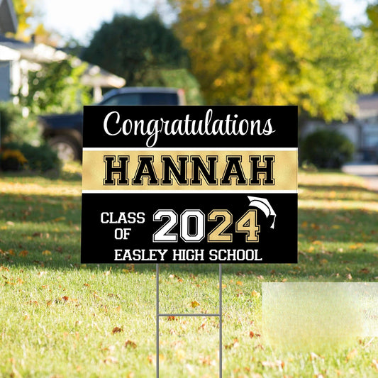 Graduation Announcement Coroplast Yard Sign, Personalized Outdoor High School College Graduation Signs, Custom Lawn Decorations, Class of 2025 Sign