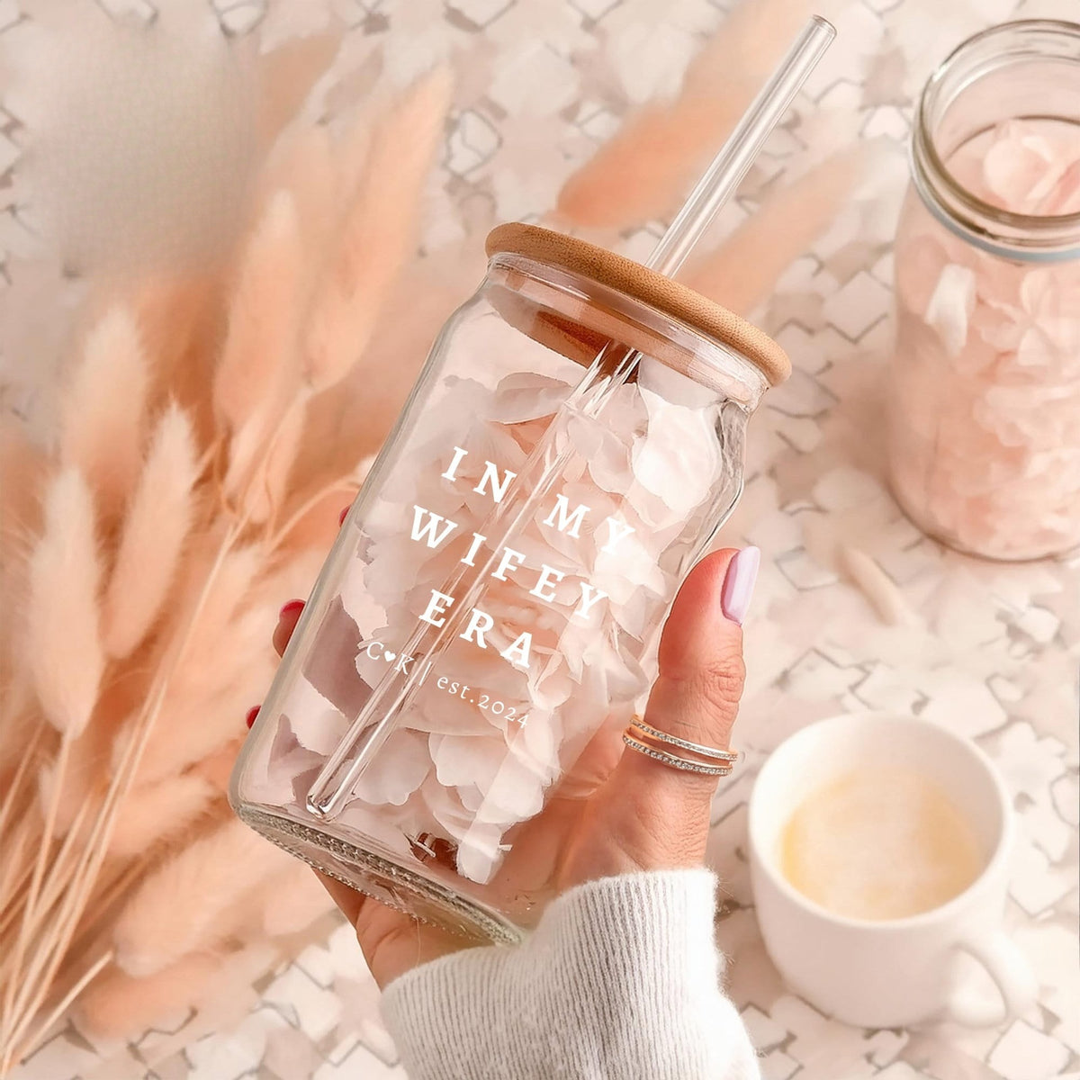 Minimalistic In My Wifey / Wife Era with Custom Initials, Custom Bride Coffee Mug, Bridal Shower Gift Idea, Bride to Be Present, Wife to Be