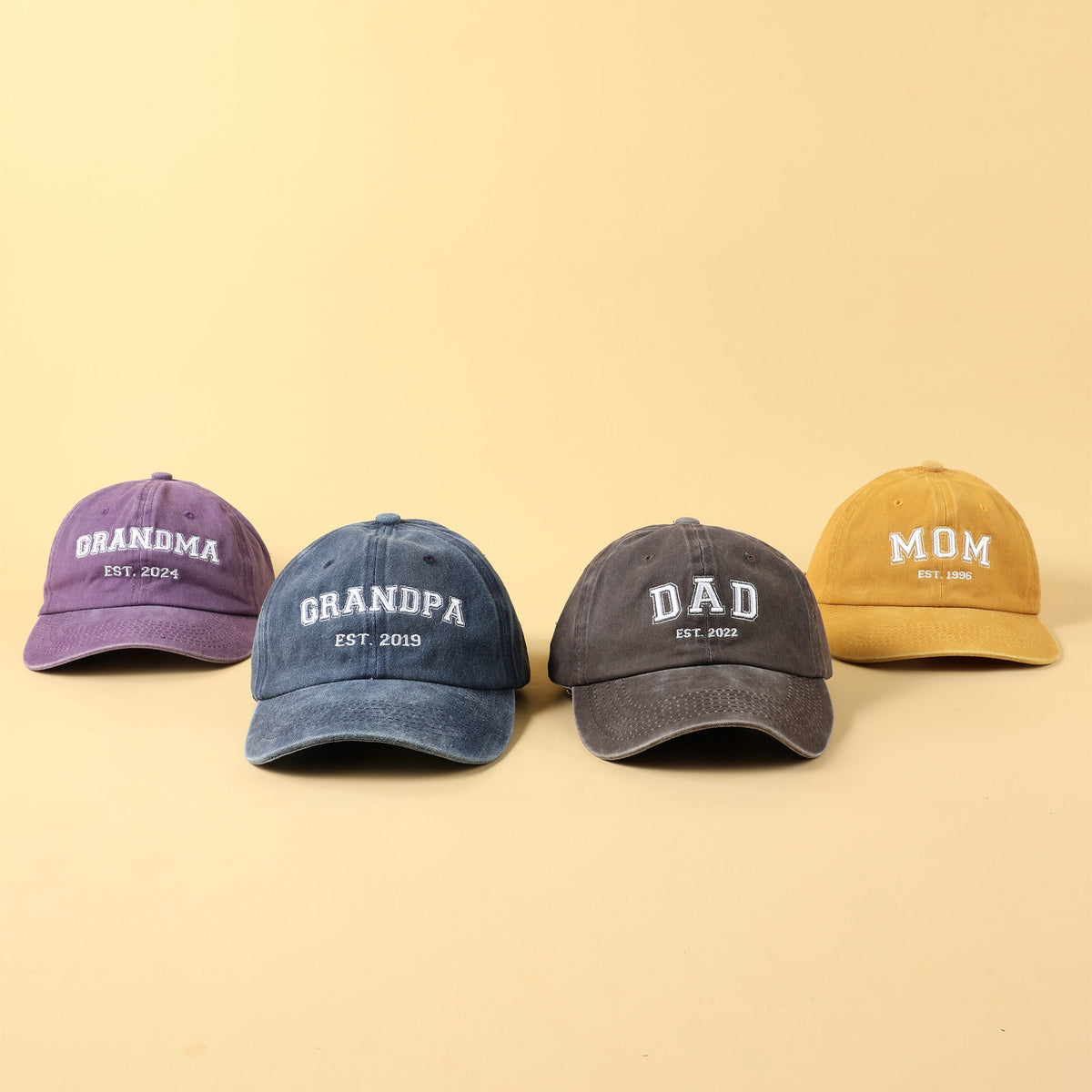 Personalized Embroidery Baseball Hat | Custom Dad Established Year Cap | Gift For New Dad Mom Grandpa Grandma | Pregnancy Announcement