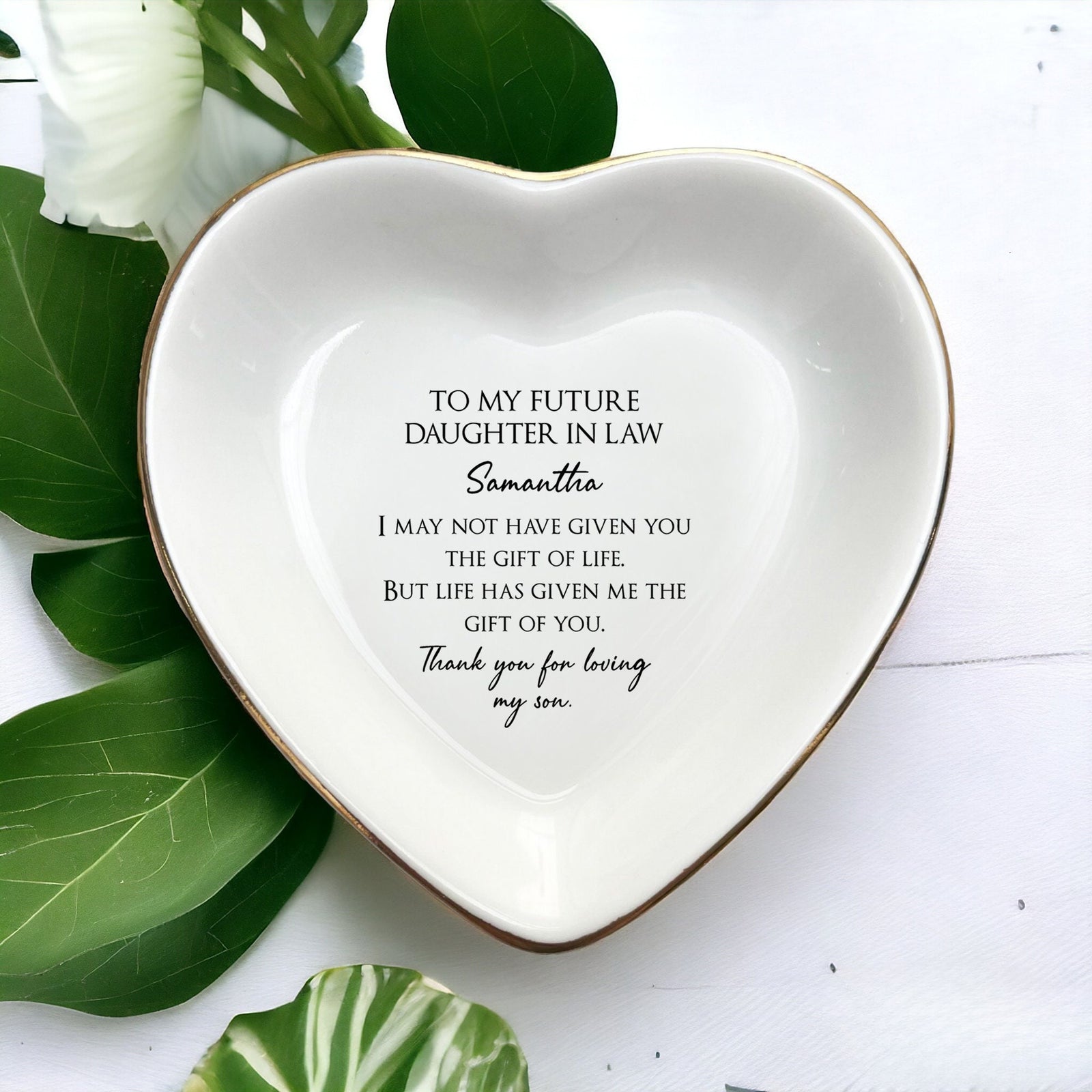 To My Future Daughter In Law Ring Dish-Daughter In Law Gift From Mother In Law-Bridal Shower Gift From Mother Of The Groom-Bride To Be Gifts