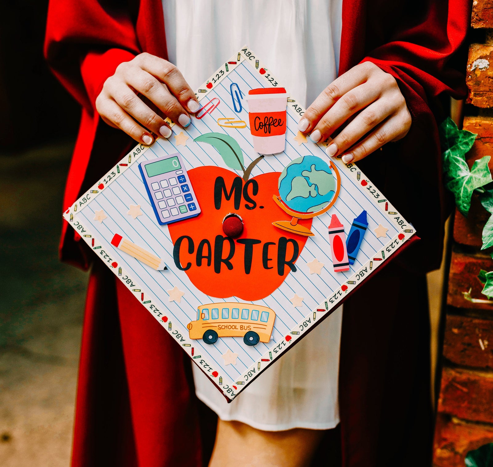 Teacher Graduation Cap, Graduation Cap for Teachers, Elementary education, Teacher Grad Cap, Custom Grad Cap, Education Grad Cap,Cap Topper