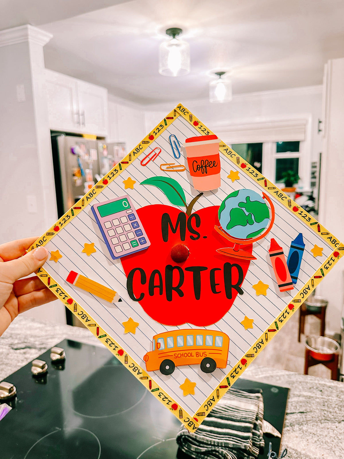 Teacher Graduation Cap, Graduation Cap for Teachers, Elementary education, Teacher Grad Cap, Custom Grad Cap, Education Grad Cap,Cap Topper