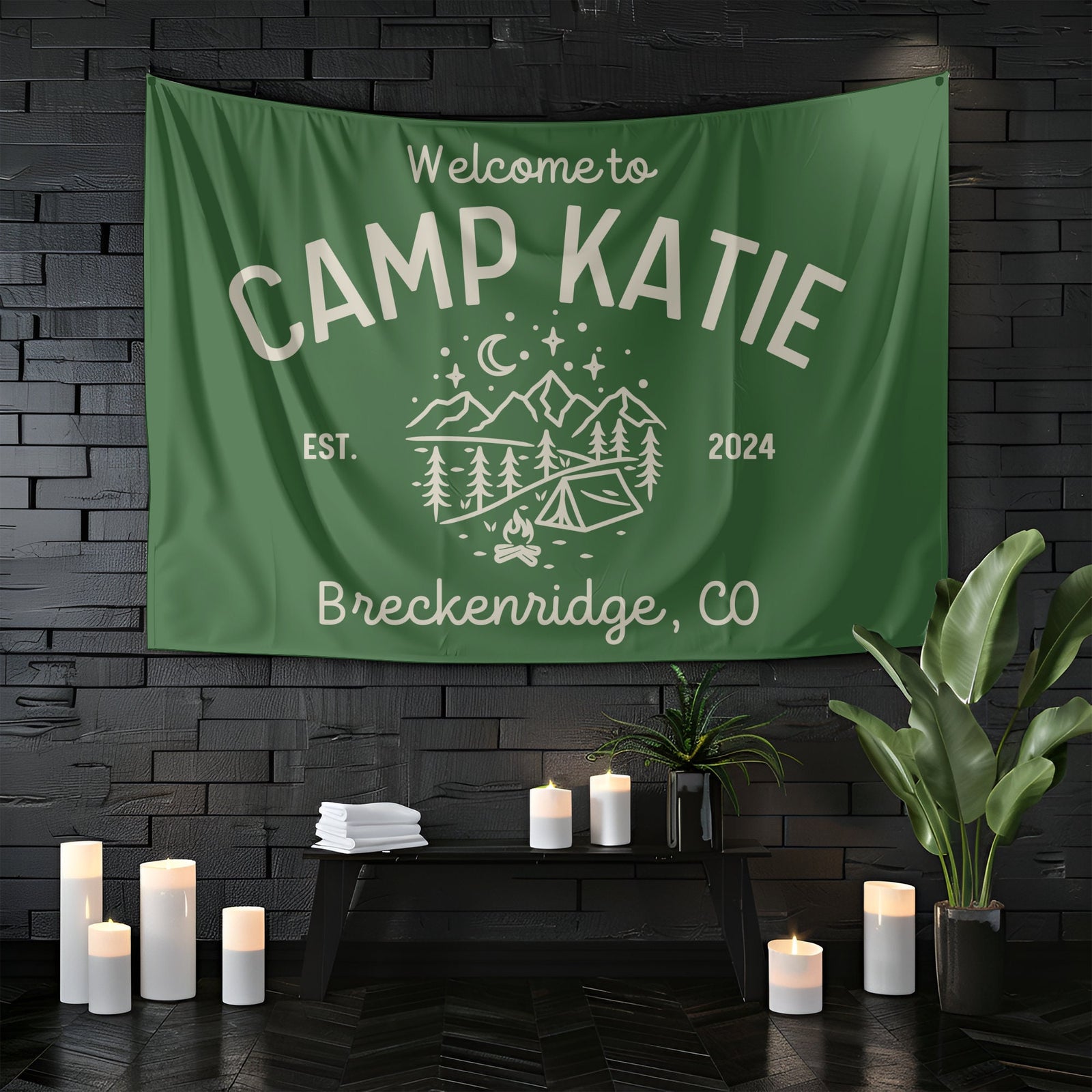 Custom Camp Bachelorette Party Photo Backdrop, Camp Birthday Party Banner, Bachelorette Party Banner, Vintage Camp Sign, Retro Camp Sign