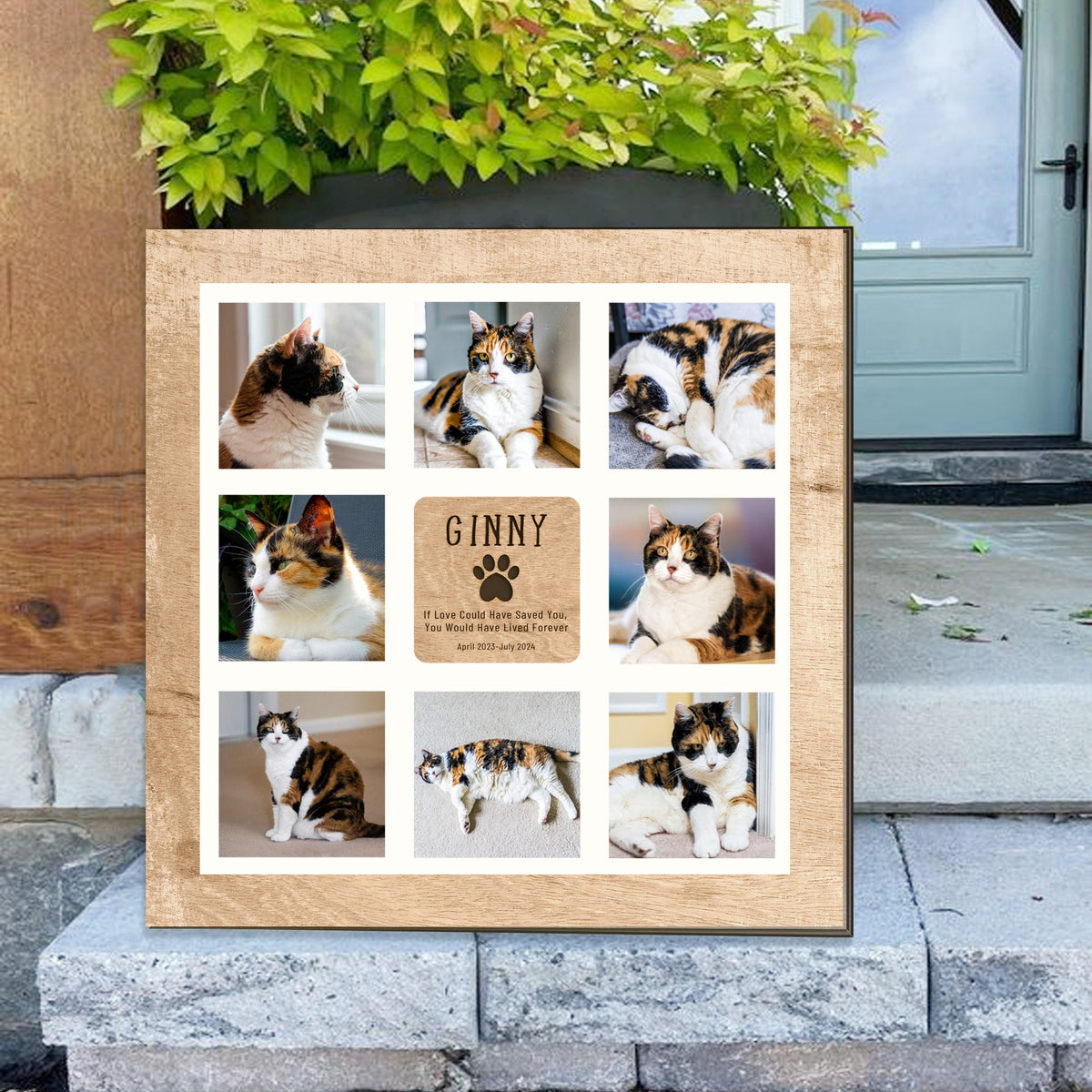Personalized Pet Memorial Photo Frame, Custom Cat Photo Collage Gift, Custom Pet Memorial Gift, Cat Loss Sympathy Gift, Pet Loss Gift