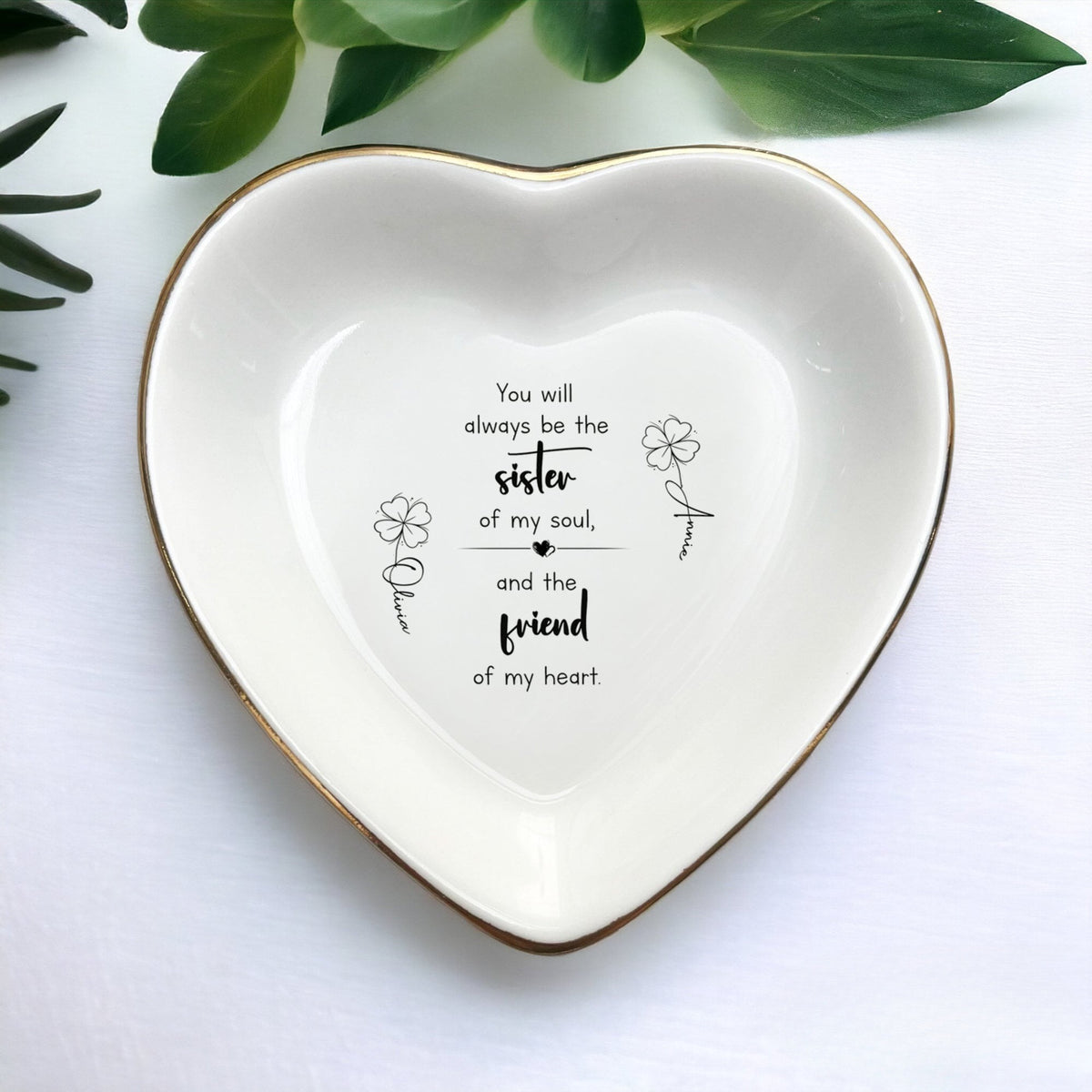You Will Always Be The Sister Of My Soul-Personalized Ring Dish For Soul Sister Friend-Sisters Jewelry Holder-Friendship Gifts For Sisters