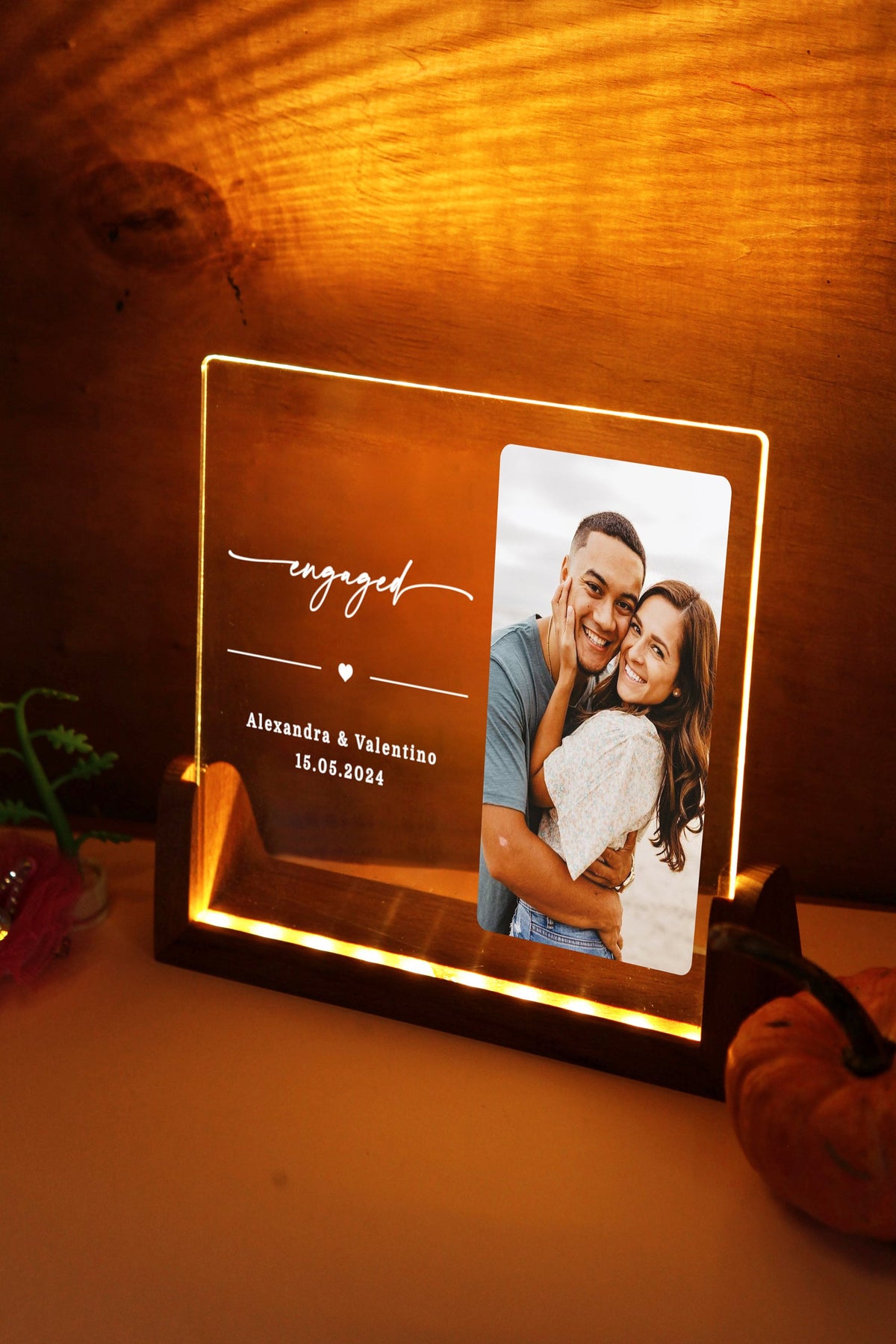 Personalized Engagement Gift - Engagement Picture Frame - Engagement Photo Gift - Minimalist Engagement Gift - Newly Engaged Gift for Couple