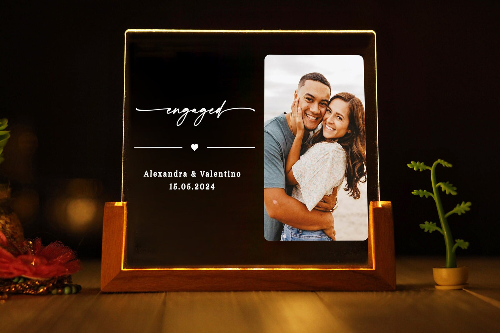 Personalized Engagement Gift - Engagement Picture Frame - Engagement Photo Gift - Minimalist Engagement Gift - Newly Engaged Gift for Couple