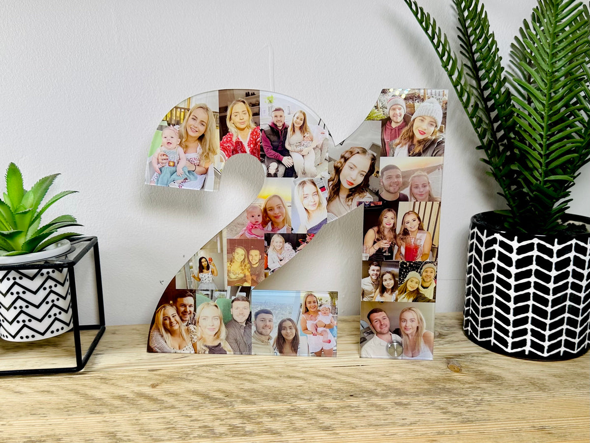 Acrylic Photo Number Collage, Birthday Gift, Photo Gift, Personalised gift