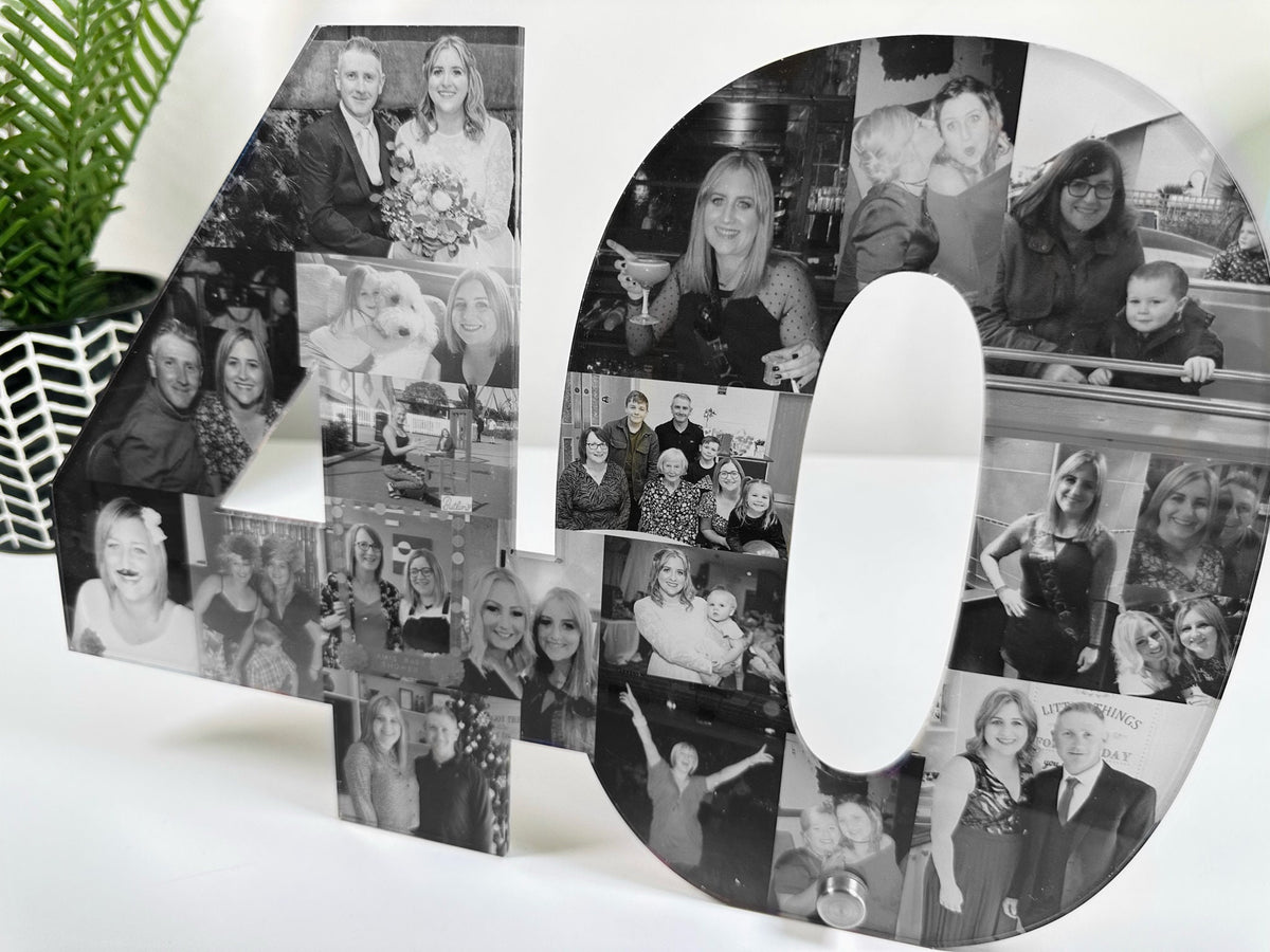 Acrylic Photo Number Collage, Birthday Gift, Photo Gift, Personalised gift Acrylic Block