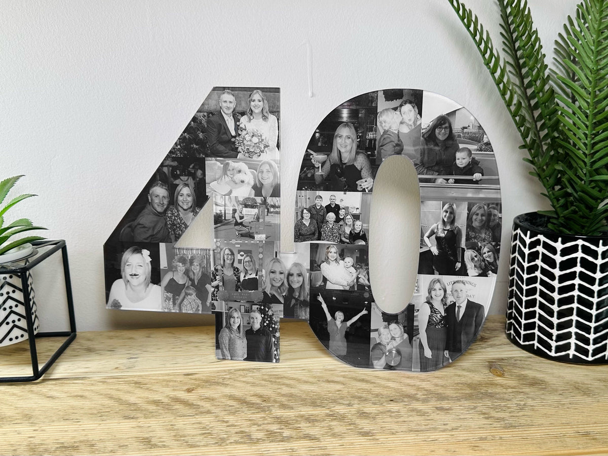 Acrylic Photo Number Collage, Birthday Gift, Photo Gift, Personalised gift Acrylic Block
