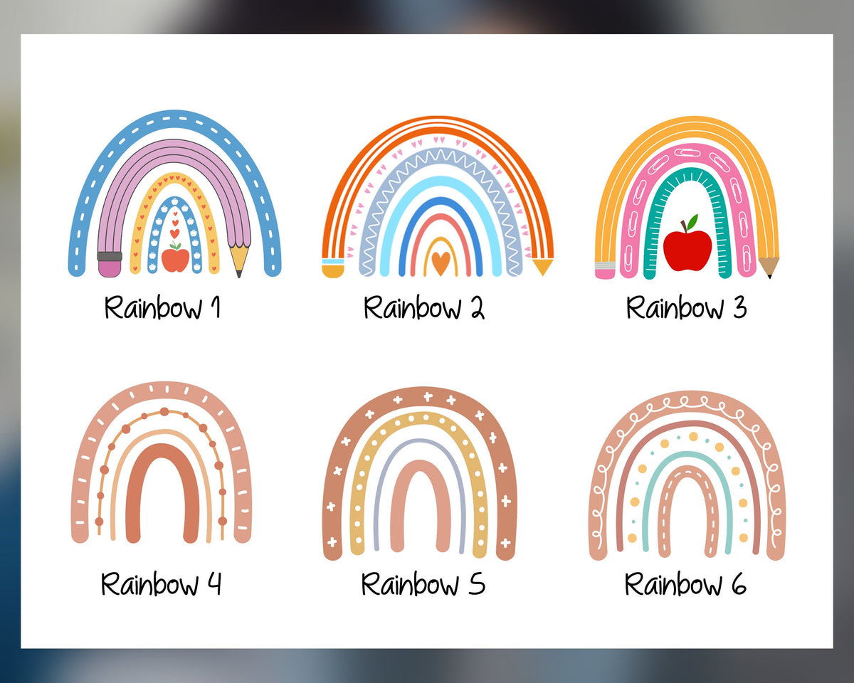 Personalized Teacher Tumbler, Rainbow Iced Coffee Cup, Teacher Appreciation Gift, Thank You Teacher Gift, Christmas Gifts for Teacher