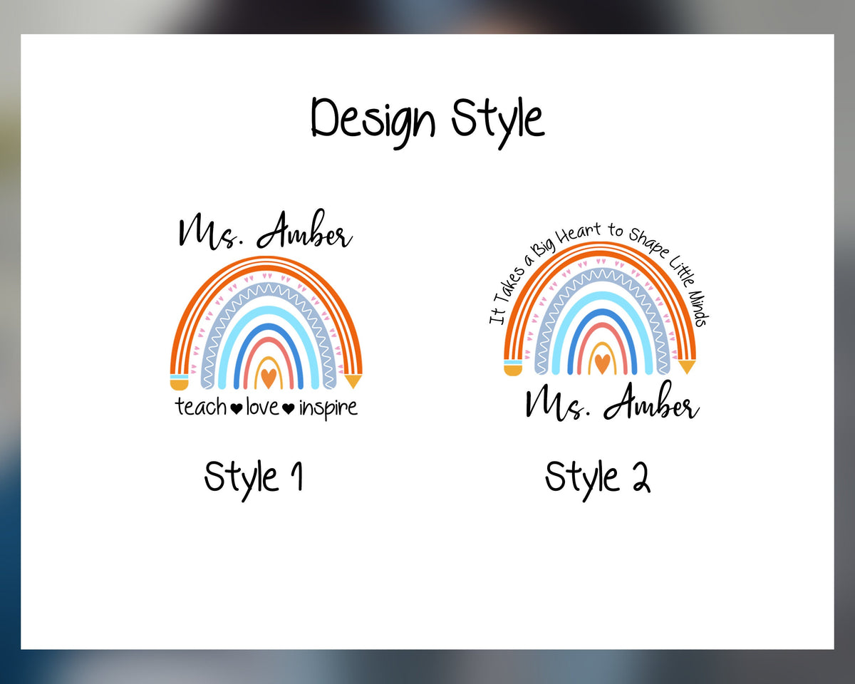 Personalized Teacher Tumbler, Rainbow Iced Coffee Cup, Teacher Appreciation Gift, Thank You Teacher Gift, Christmas Gifts for Teacher