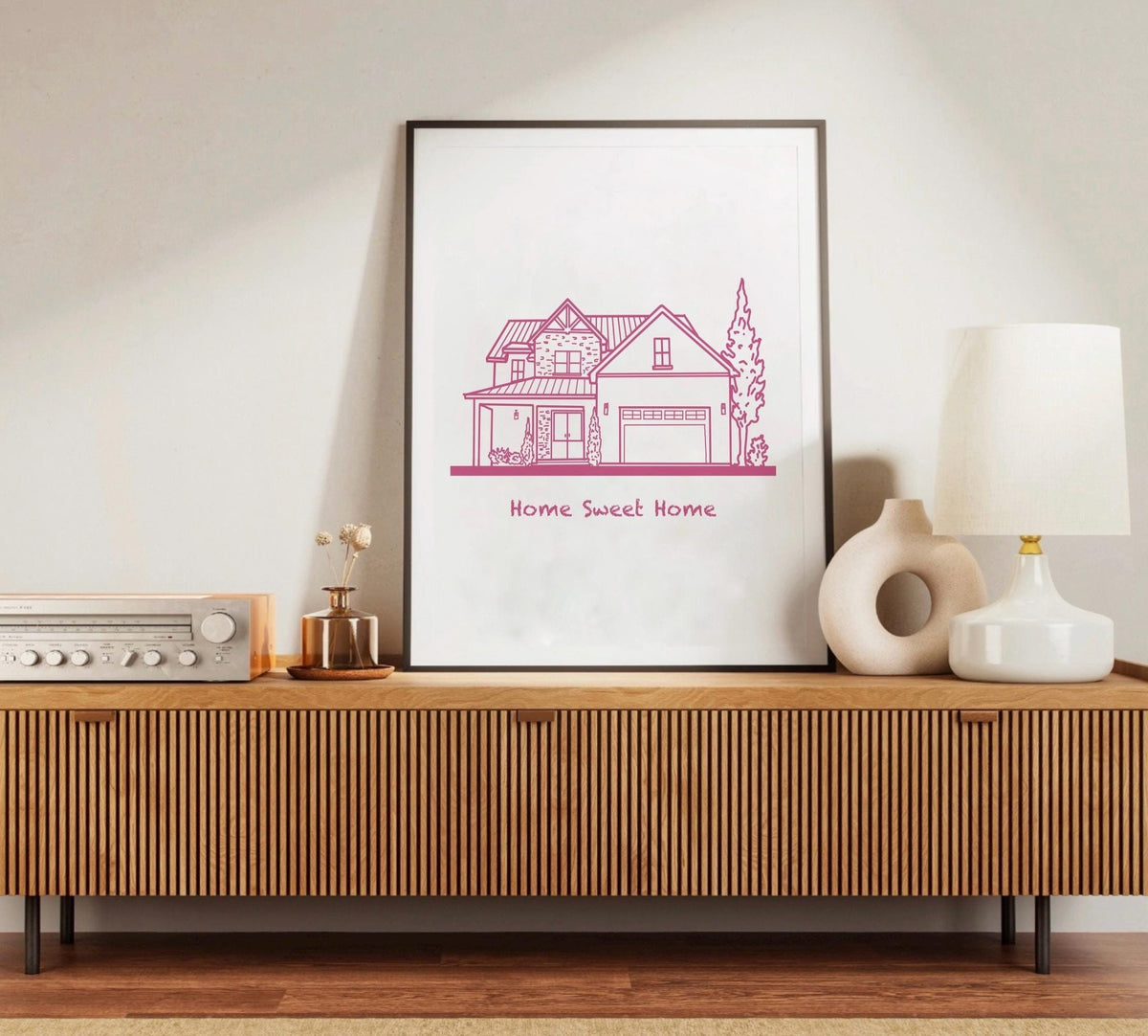 Custom House Illustration, Personalized House Portrait, House Line Art, New Home Gift, Building Sketch, Housewarming Gift Drawn Print