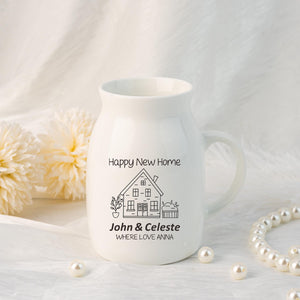Personalised Flower Vase for a New Home Occasion, New Home Gift Ideas, Housewarming Gift Idea for Couples, Moving In Gift for Friend, Vase