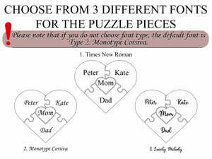 Personalized Mom Gift 'You are the piece that holds us together' Puzzle with Names for Mother Engraving Wood Mother's Day Gift Mommy Gift