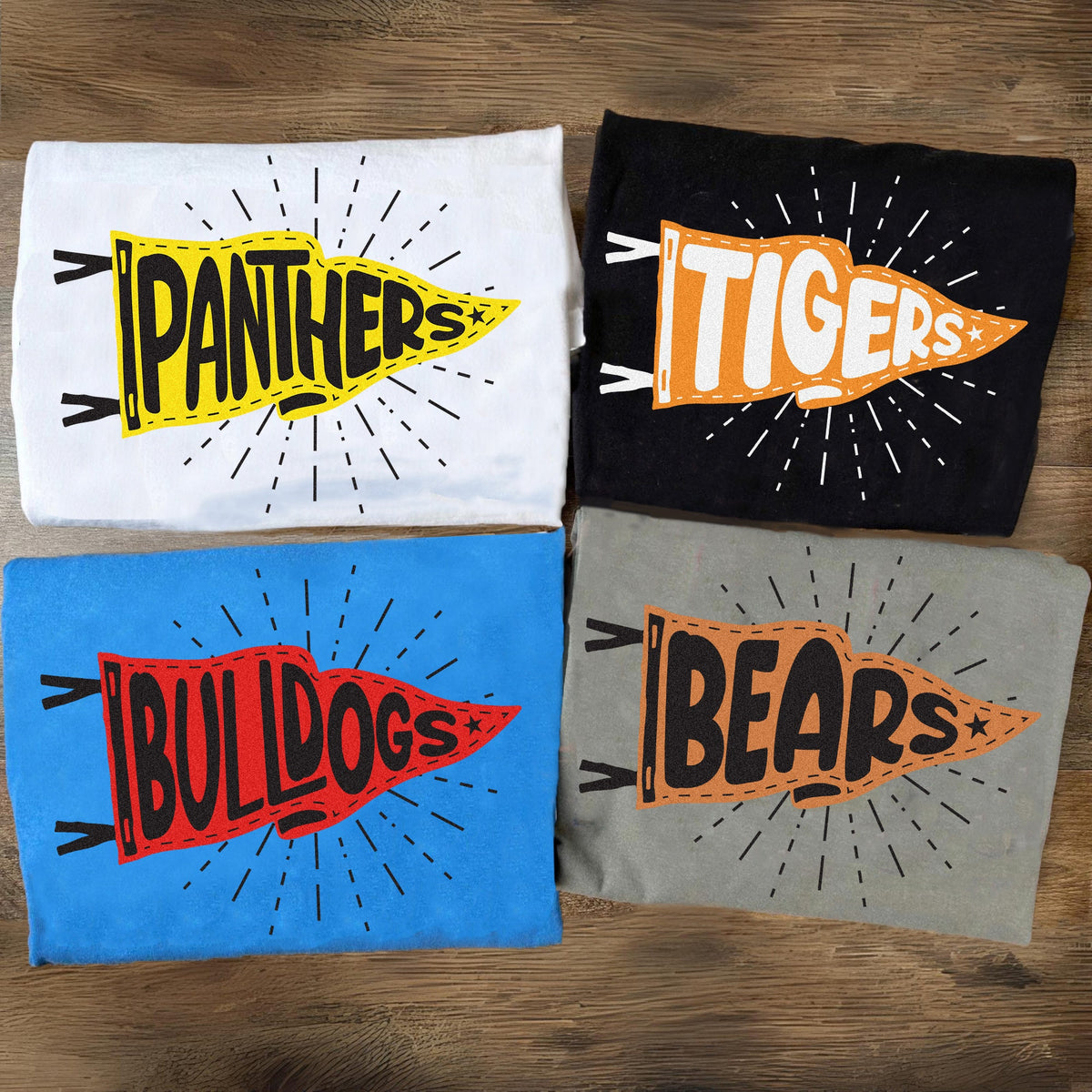 Custom Mascot Pennants Flag Shirt, Pennant Mascot Shirt, School Spirit Shirt, Matching Team Tee, Homecoming Pennant Color, Custom Colors