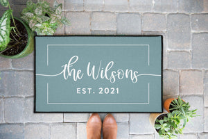 Custom Door Mat with Family Name Housewarming Gift Custom Outdoor Doormat Gift for Grandparents Personalized Outdoor Welcome Mat Decor