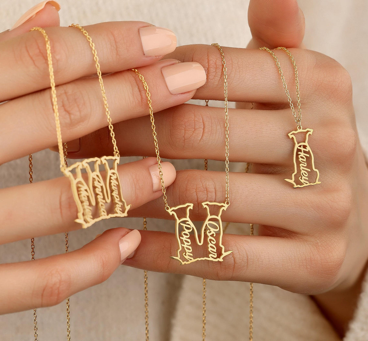 Personalized Dog Name Necklace, Dog Name Necklace, Personalized Dog Memorial Gift, Dog Silhouette Necklace, Custom Dog Letter Jewelry