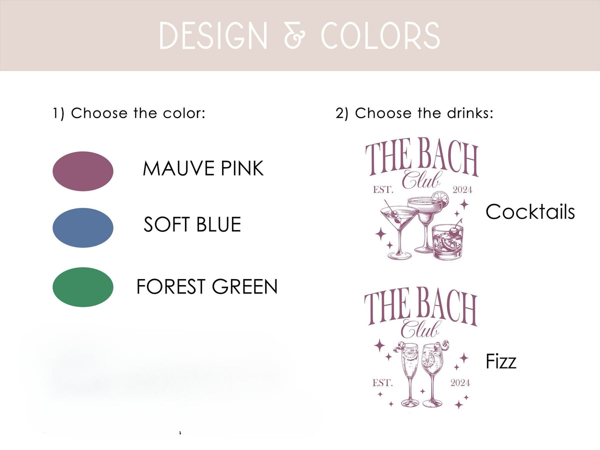 Personalized Bachelorette Iced Coffee Cup, The Bach Club Frosted glass tumbler, Bamboo Lid, Bachelorette Party Gift, Cocktails or Champagne