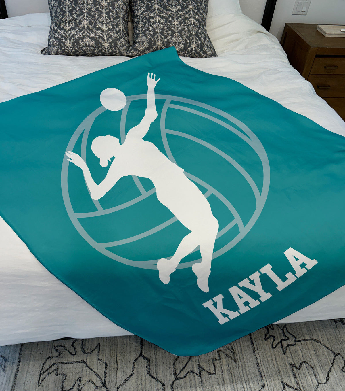 Custom Girls Volleyball Blanket, Custom Name Blanket, Volleyball Blanket, Sports Blanket, Team Gift, Volleyball