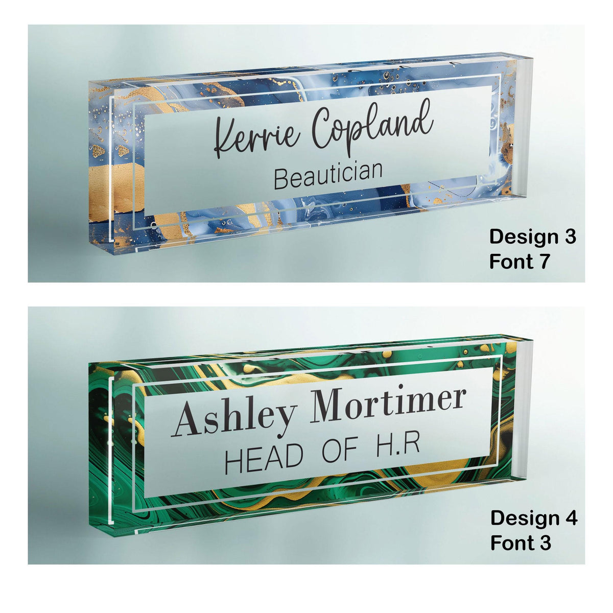 CUSTOM Name Desk Plate, Personalised Name Sign Plaque for Office Decor, Clear Acrylic Block, Coworker Teacher New Job PHD Secret Santa Gift