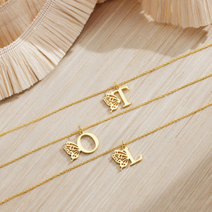 Initial Butterfly Necklace, Custom Letter Necklace, Personalized Christmas Gift for her, Birthday Gift