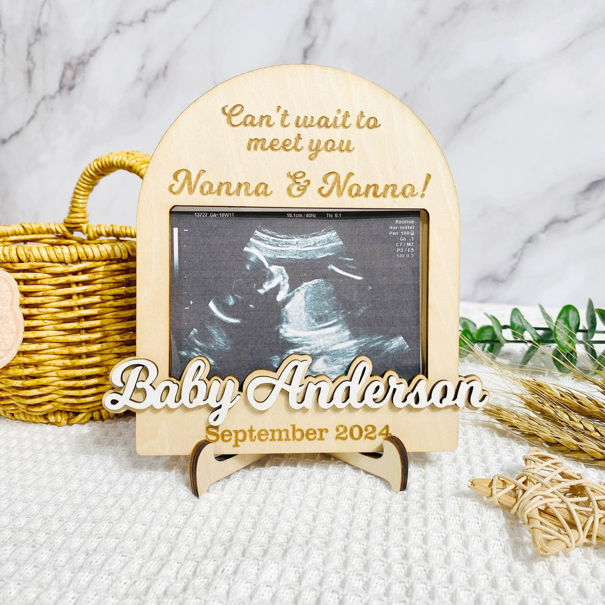 Personalized Ultrasound Picture Frame, Pregnancy Announcement Photo Prop, Maternity Photo Frame Keepsake, Photo Gift for Grandparent