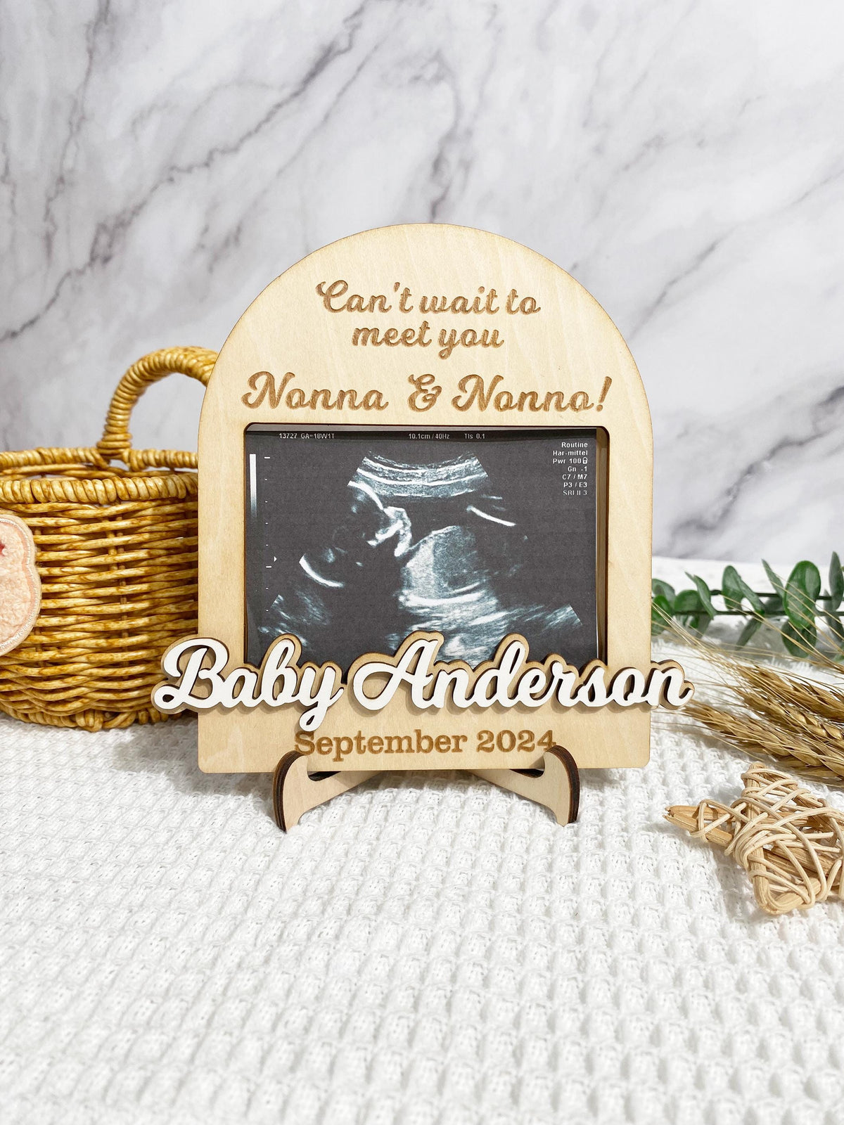 Personalized Ultrasound Picture Frame, Pregnancy Announcement Photo Prop, Maternity Photo Frame Keepsake, Photo Gift for Grandparent